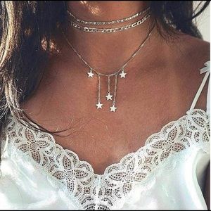Boho Layered Star Necklace Choker